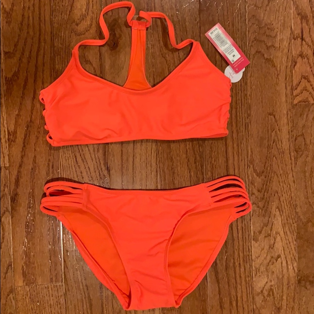 Xhilaration neon swim suit set NEW